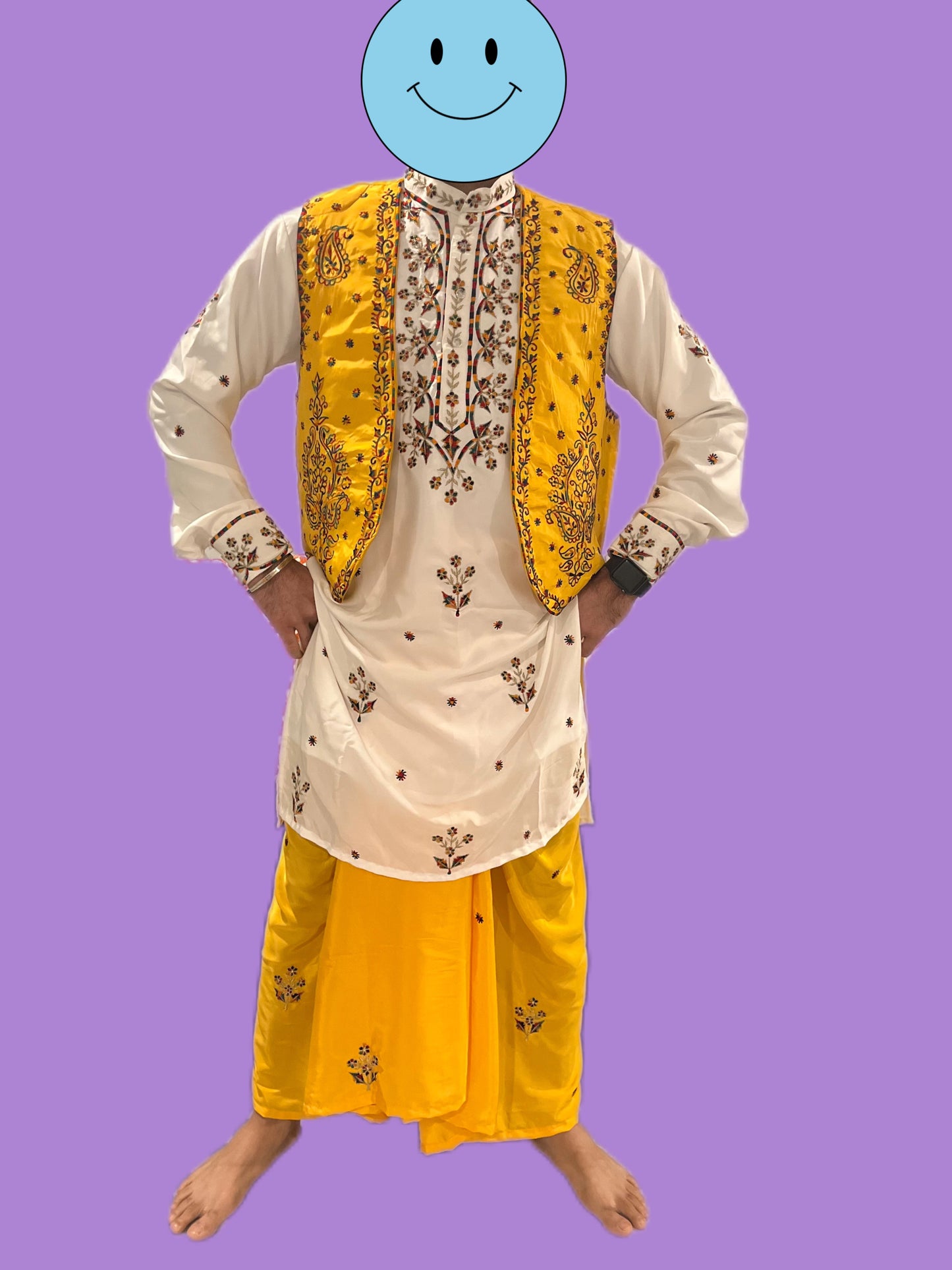 MENS WHITE/YELLOW & Accessories